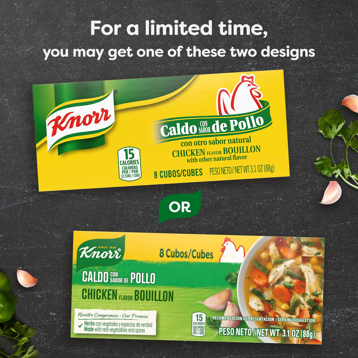 Knorr Cube Bouillon Chicken in a bowl enhances soups with depth