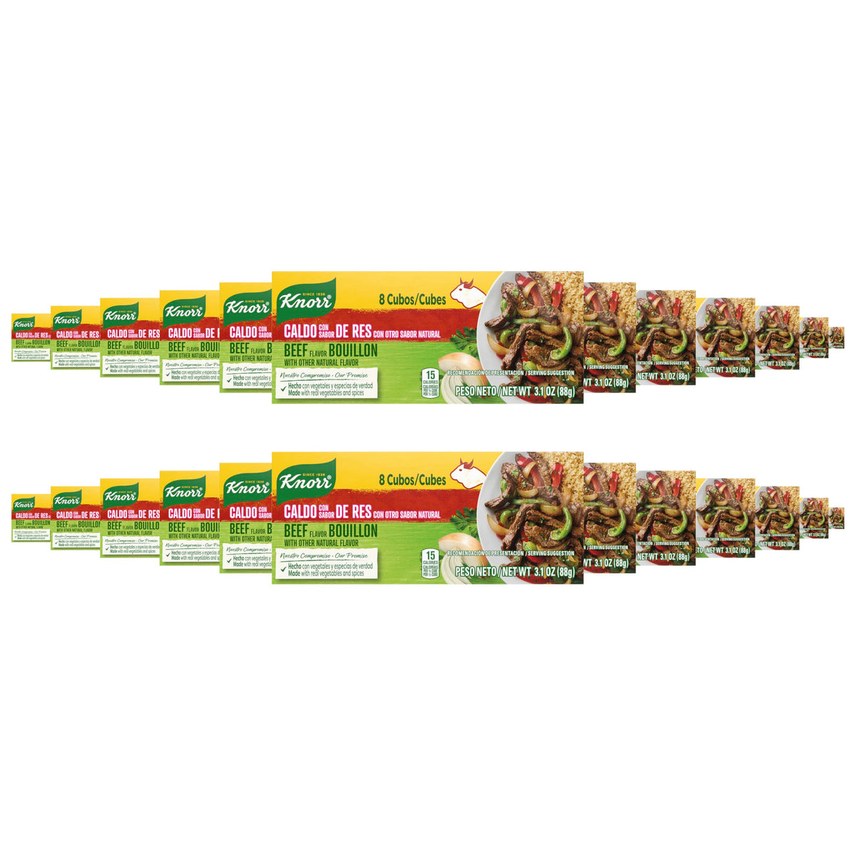 Knorr Latin Beef cubes packaging on shelf for quick flavor boost