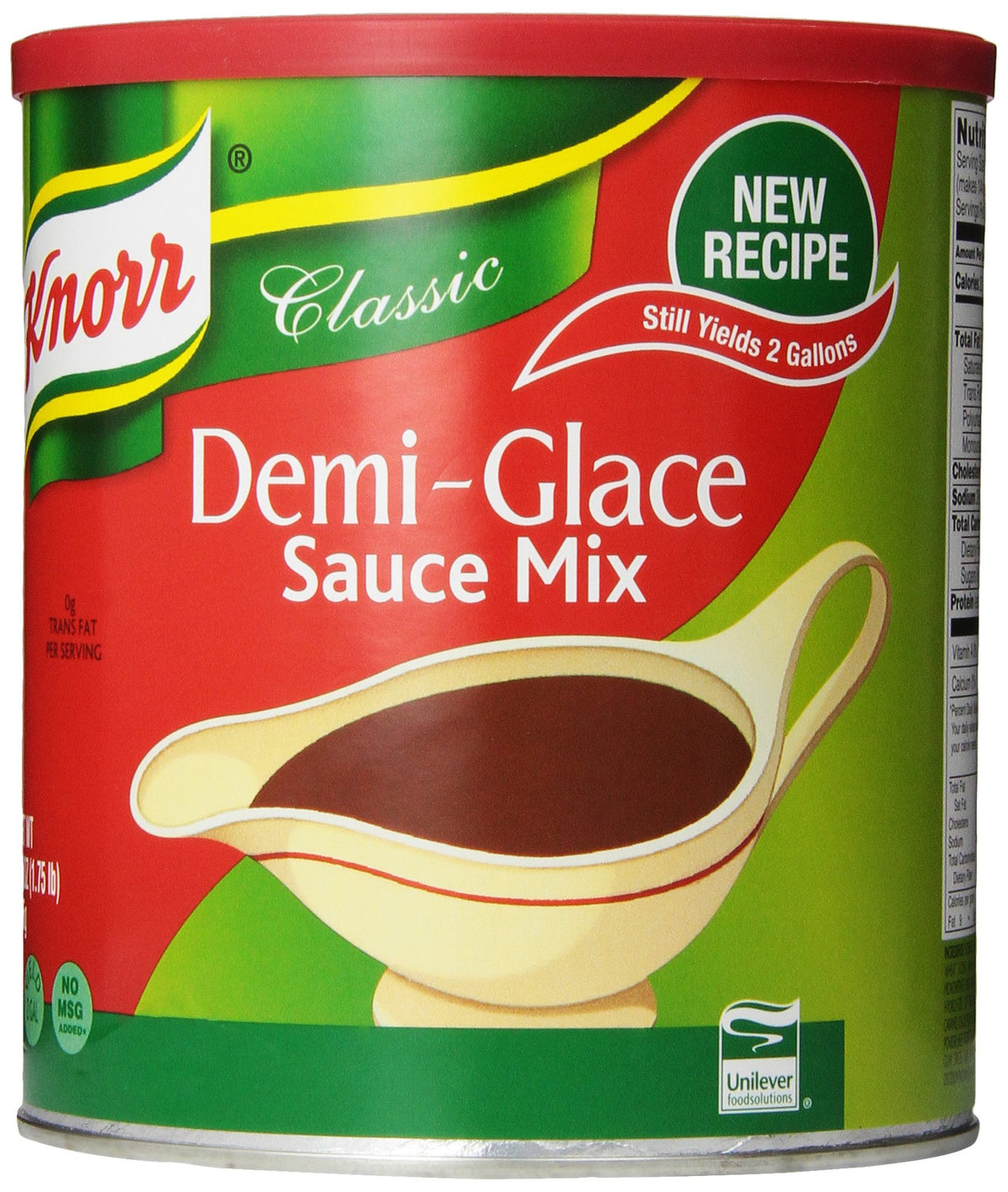 Knorr Demi-Glace sauce mix canister label showing professional quality