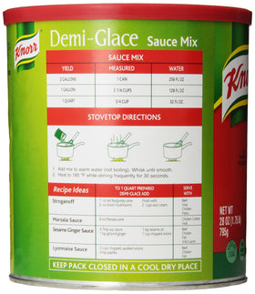 Knorr Demi-Glace sauce mix pour image demonstrates base for rich gravies