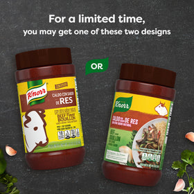 Knorr granulated beef bouillon ingredient list closeup highlighting natural flavors for versatile seasoning