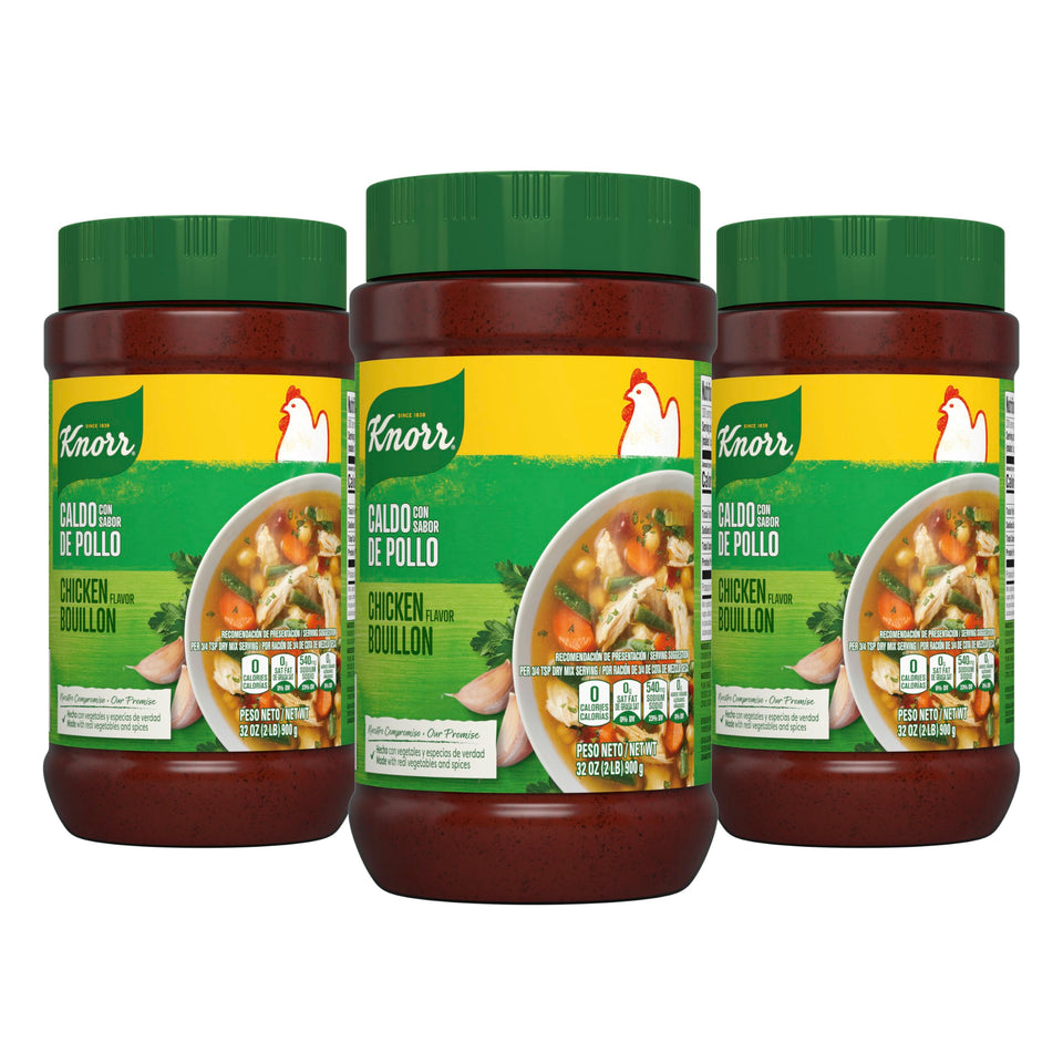 Knorr Granulated Chicken Bouillon packaging on shelf, ready to elevate meals.