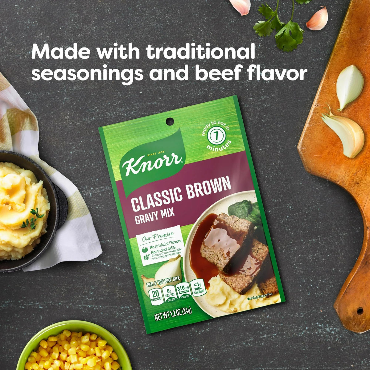 Knorr Gravy Classics with no artificial flavor for a clean-tasting gravy