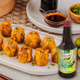 A prepared dish enhanced by Knorr Liquid Seasoning Original.