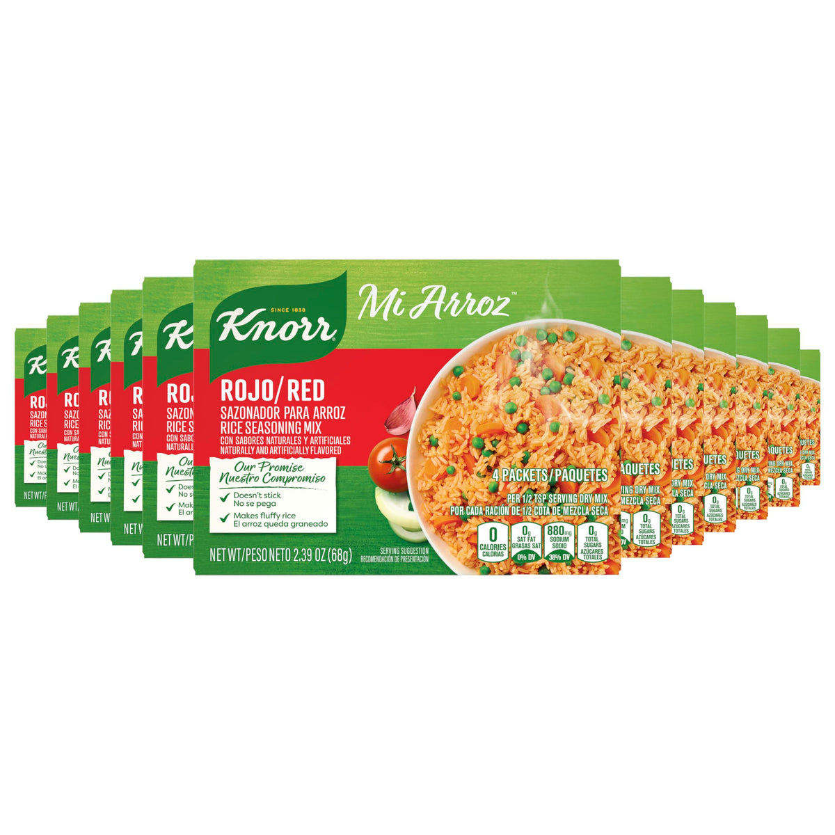 Knorr Mi Arroz red rice seasoning packaging front for easy weeknight flavor