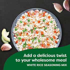 Rice cooking on the stove with Knorr Mi Arroz seasoning