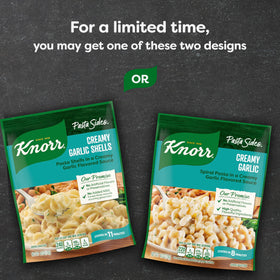Stovetop cooking with Knorr Creamy Garlic Pasta Sides, quick and convenient.