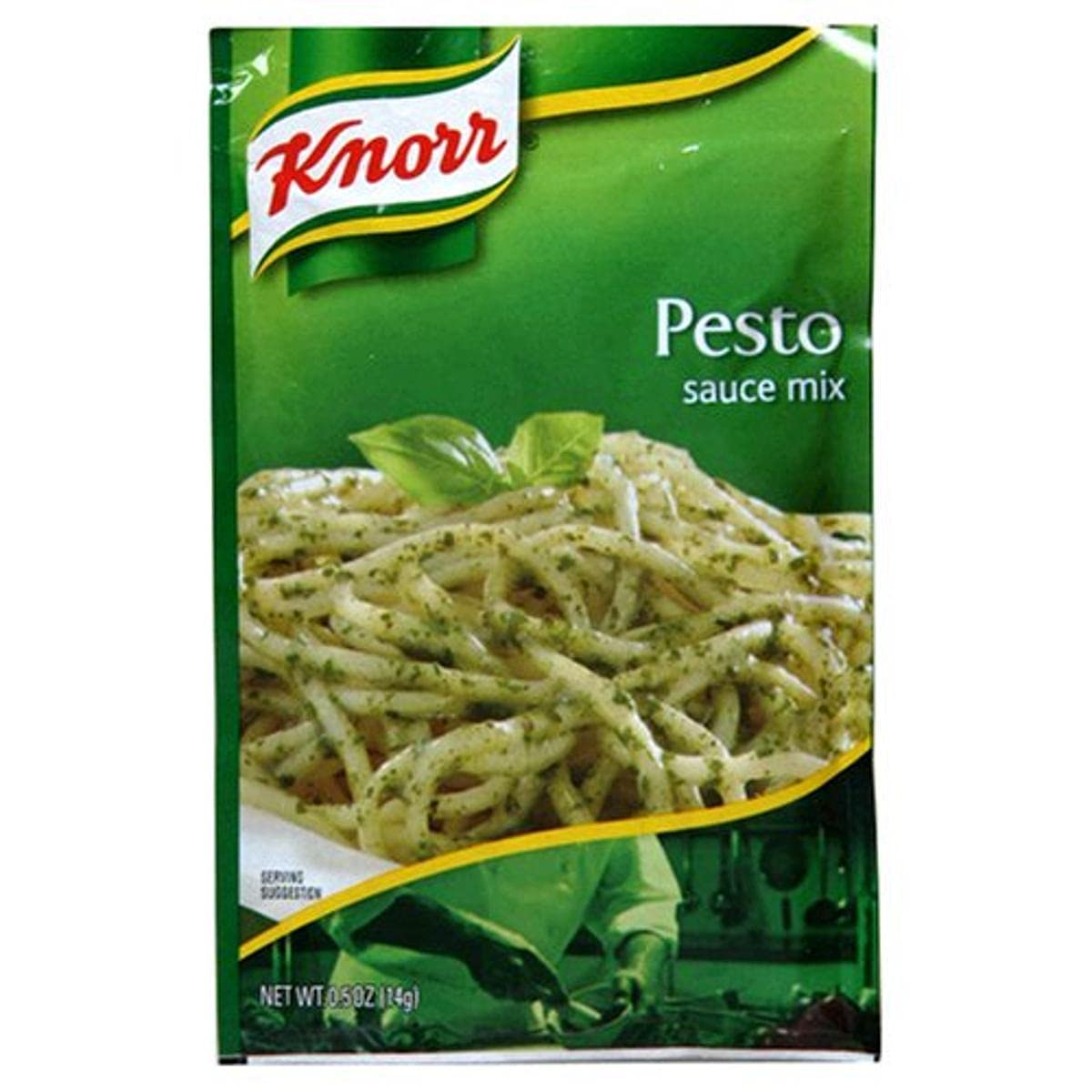 Knorr Pesto Sauce Mix 12-pack packaging for quick, flavorful pasta sauces.