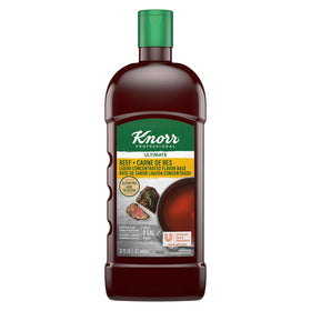 Knorr Professional beef base pour showcases instant flavor release and aroma.