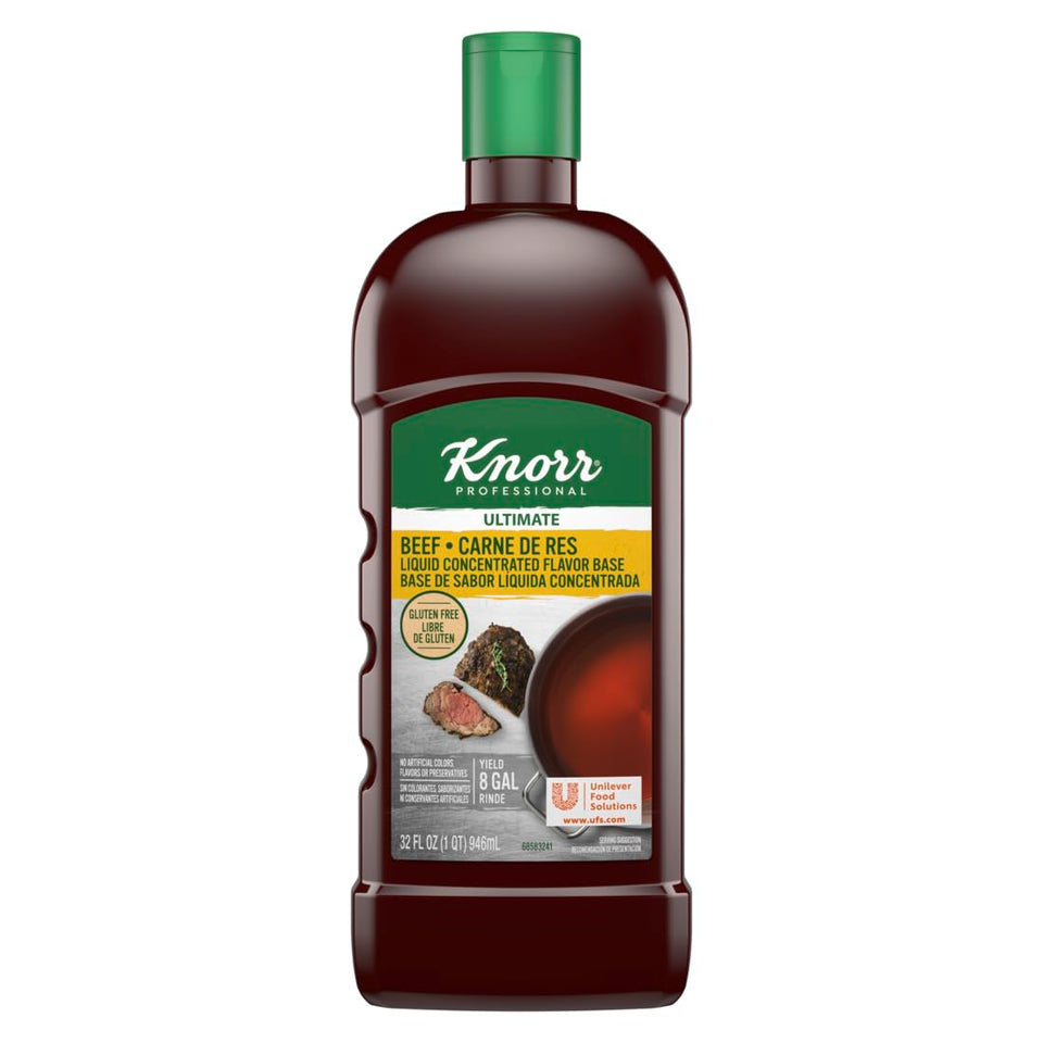 Knorr Professional beef base pour showcases instant flavor release and aroma.