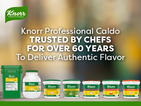 Pouring Knorr Professional beef bouillon into boiling water for savory broth