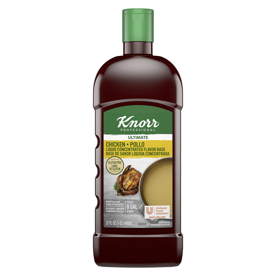 Knorr Professional Chicken Base bottle front shows the premium stock base for quick soups