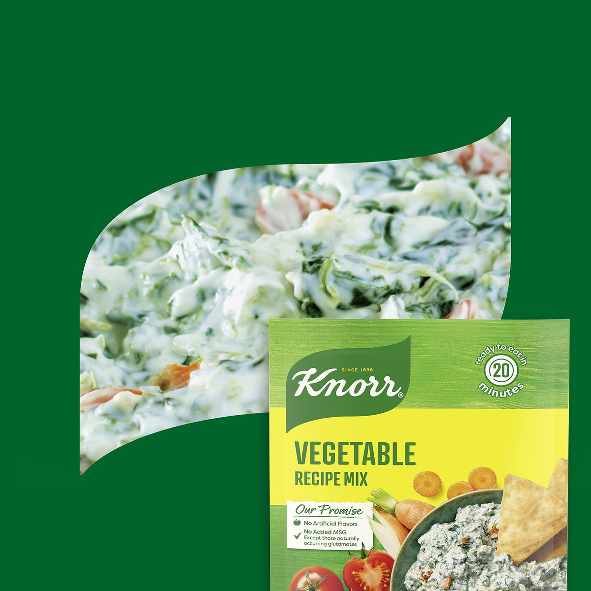 Knorr Recipe Mix Vegetable dip scene showcases creamy vegetable dip option.