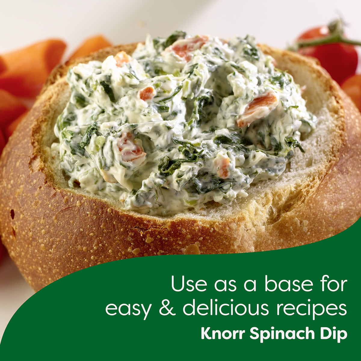 Knorr Recipe Mix Vegetable featuring spinach dip shows easy crowd-pleasing snacks.