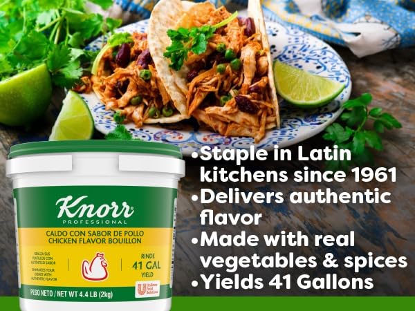 Knorr resealable dry broth container for easy dispensing and storage