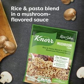 Knorr Rice Sides Mushroom Rice on stovetop highlights fast preparation.