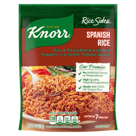 Knorr Rice Sides Spanish Rice with peppers-onions-tomatoes-garlic enhances weeknight meals.