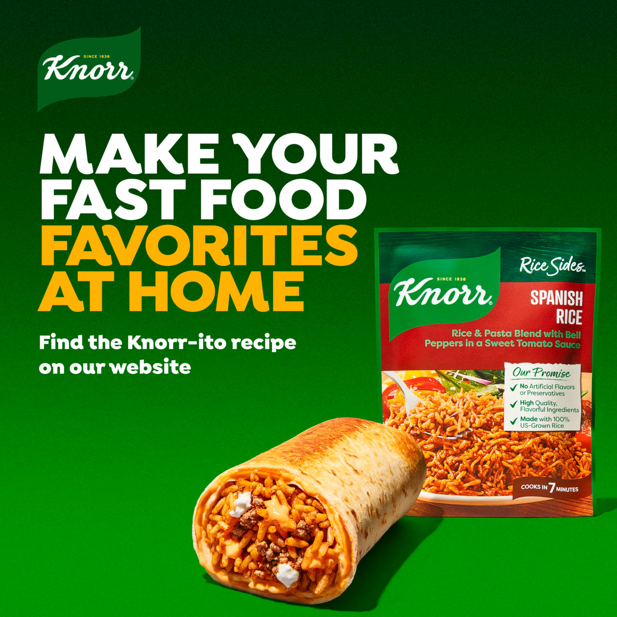 Knorr Rice Sides Spanish Rice stovetop-quick-cook for easy weeknights.