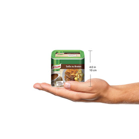 Knorr Roast Gravy ingredients shot, highlights seasoning blend and aroma.
