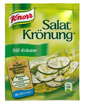Knorr Salatkroenung dill herb sachets front view for quick salad flavor.
