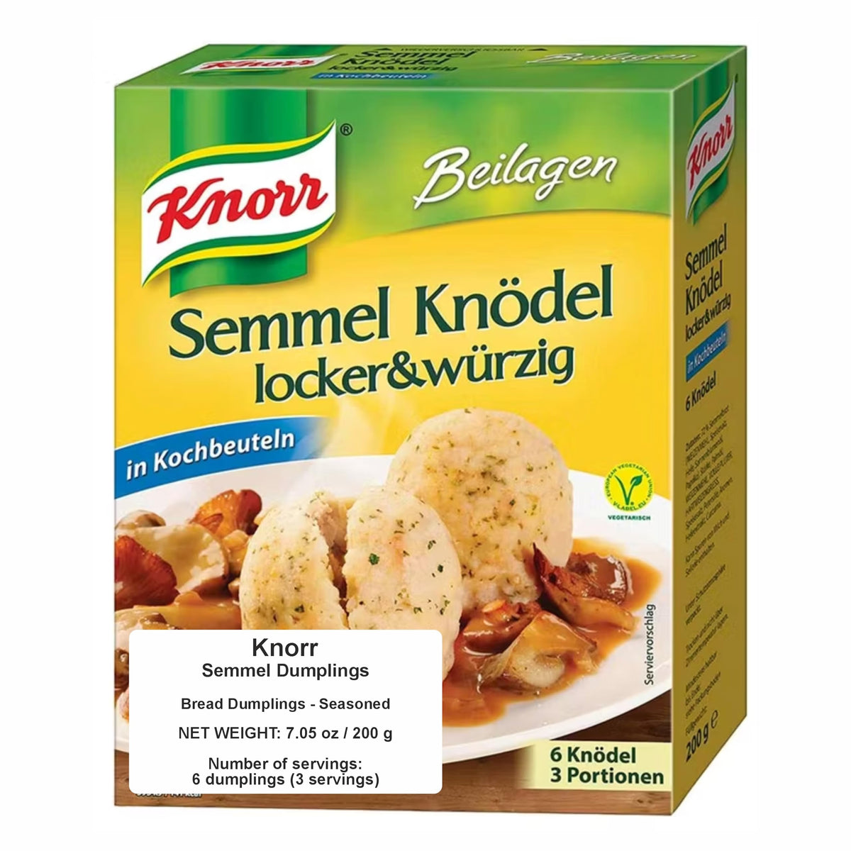 Knorr Semmelknodel dumplings in bag for quick meal prep.