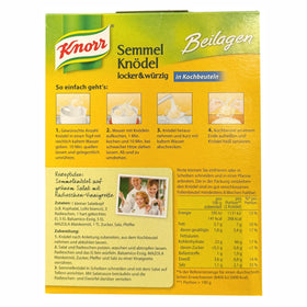 Knorr Semmelknodel soaking in cold water for prep.