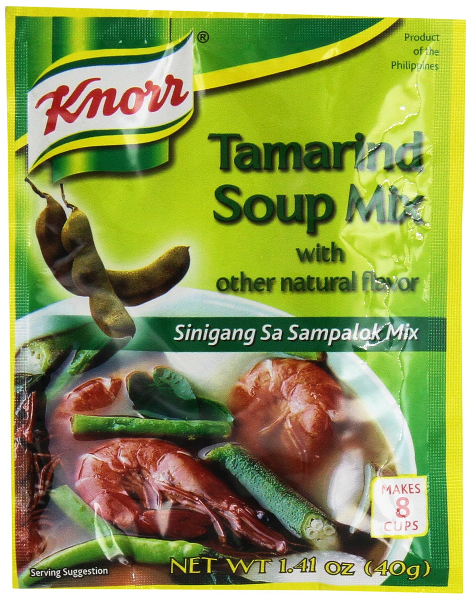 Knorr Tamarind Sinigang Mix 40g pack, tangy savory broth ideal for pork, fish, or shrimp