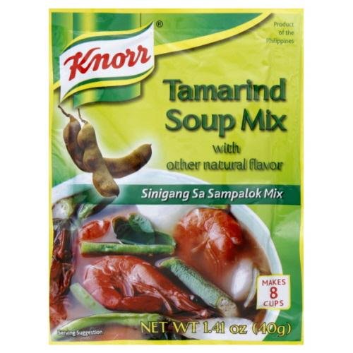 Knorr Tamarind Sinigang Mix sachets for quick, tangy Filipino soup base in weeknight meals.