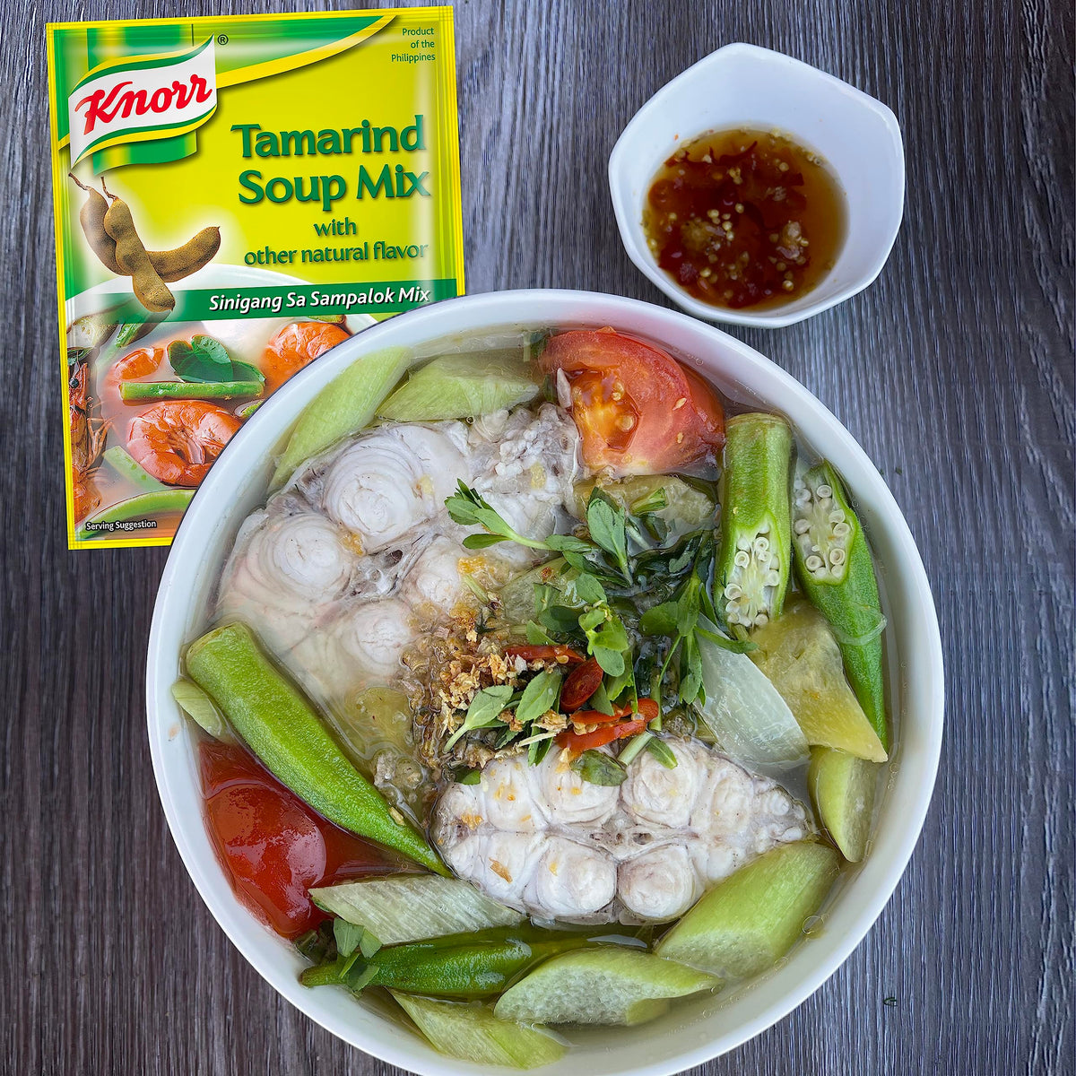 Knorr Tamarind Soup Mix in pantry for convenient family meals.