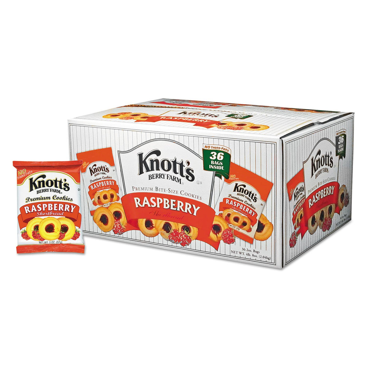 Knott's Berry Farm shortbread cookies with jam center, ideal for on-the-go snacking.