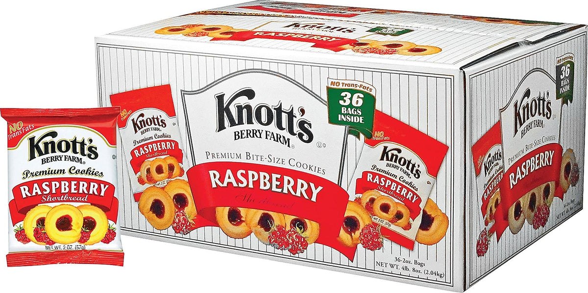 Knott's Berry Farm 2 oz shortbread cookies in a single-serving pack, designed to stay fresh.