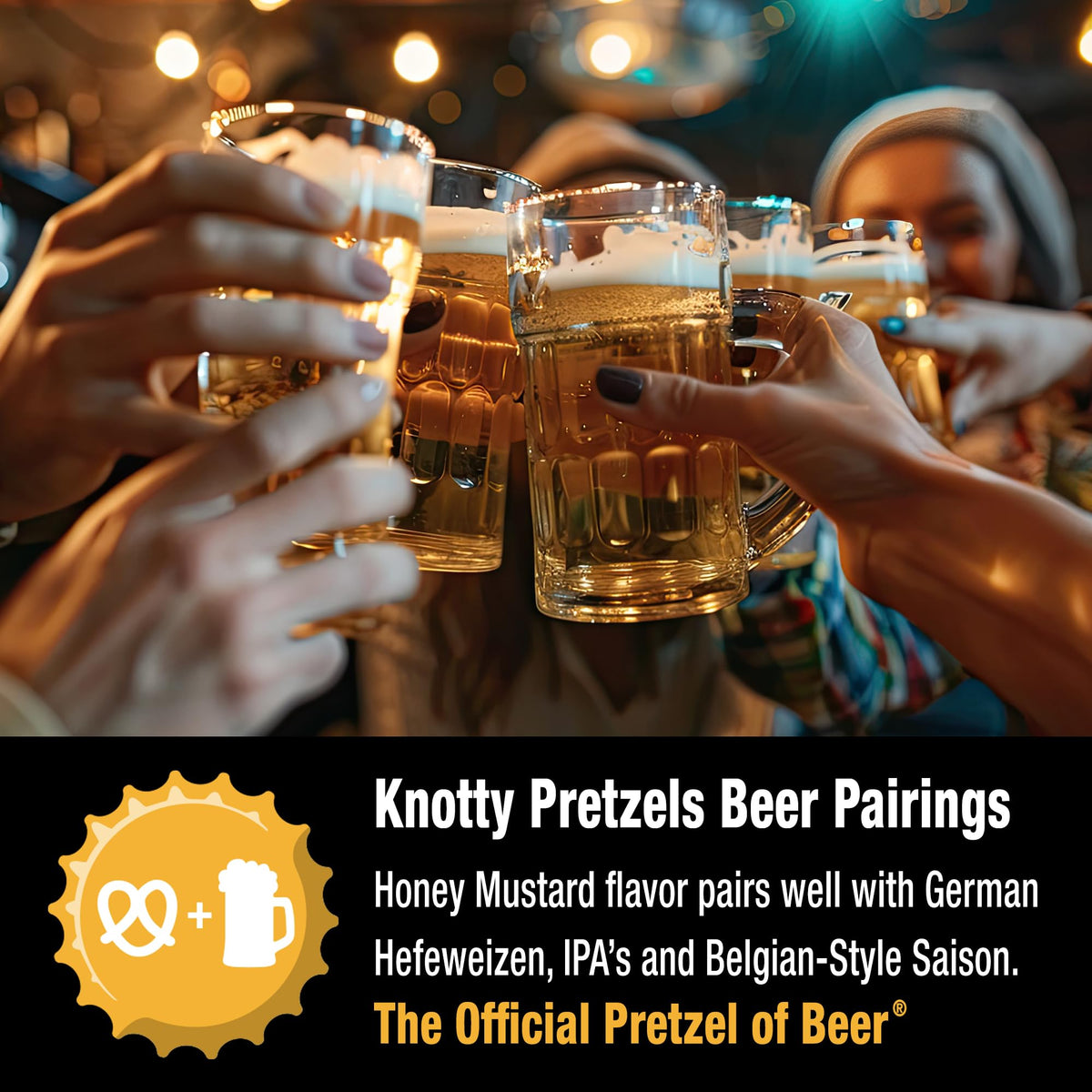 Knotty Pretzels Honey Mustard 3-pack ready for sharing at picnics.