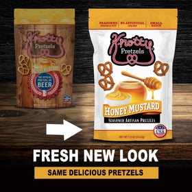 Knotty Pretzels Honey Mustard on-the-go snack for travel and commutes.
