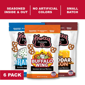Knotty Pretzels Smoky Cheddar Bacon 7.5oz pack, bold flavor.