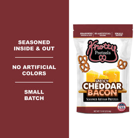 Knotty Pretzels Smoky Cheddar Bacon beer pairing idea with bold flavors.