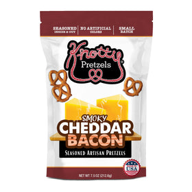 Knotty Pretzels Smoky Cheddar Bacon reseal feature for freshness.