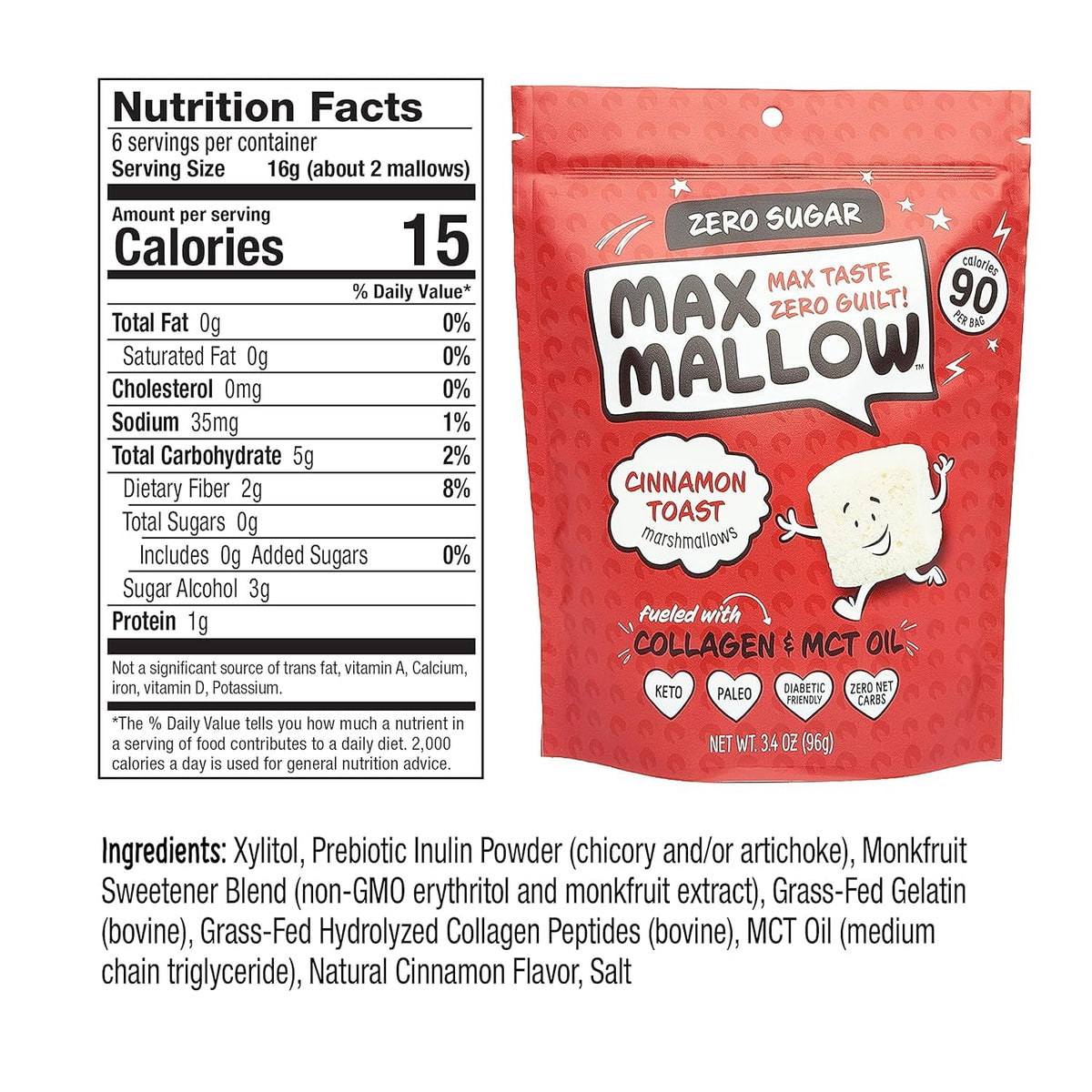 Know Brainer Max Mallow USA-made marshmallows with clean ingredients.