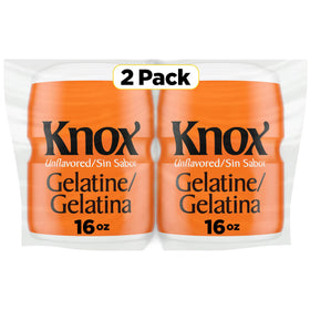 Knox unflavored gelatin 16 oz canister two-pack for versatile dessert preparation