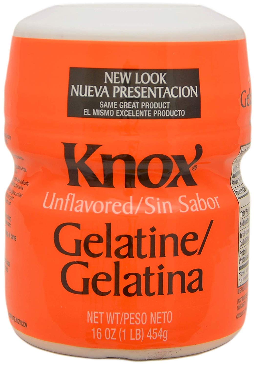 Knox unflavored gelatin 1 lb packaging for easy measuring