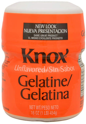 Knox unflavored gelatin 1 lb packaging for easy measuring