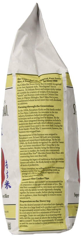 Koda Farms Sho Chiku Bai sweet rice open bag ready for cooking prep.