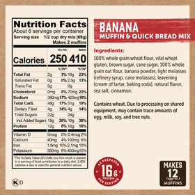 Kodiak Cakes mix provides 16 g protein per serving when prepared.