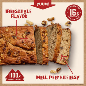 Kodiak Cakes packaging highlights 100% whole grains and protein-forward ingredients.