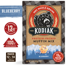 Batter with real blueberries and whole grains promises flavorful bites.