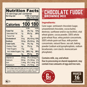 Kodiak Cakes Chocolate Fudge Brownie Mix baked pan, warm fudgy aroma and reliable 12 servings