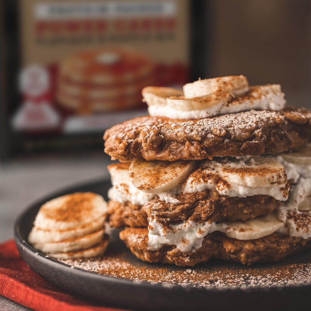 Kodiak Cakes Cinnamon Oat box eco-friendly recycled paper close-up.