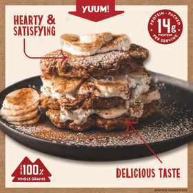 Kodiak Cakes Cinnamon Oat mix front showing 14g protein per serving.