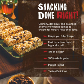 Close-up of Kodiak Cakes granola bar texture with oats and crunch