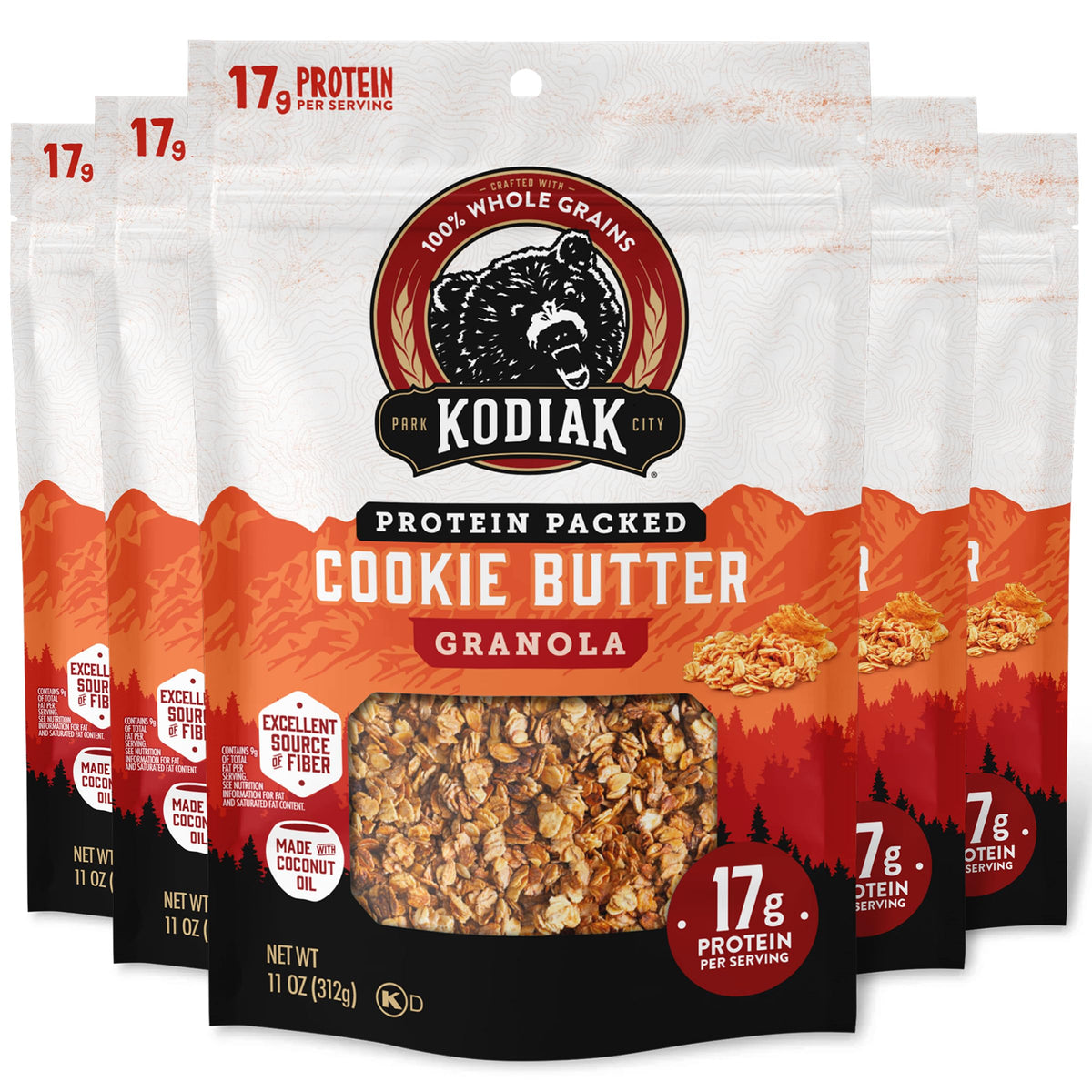 Kodiak Cakes Cookie Butter Granola pouch for on-the-go energy and protein.