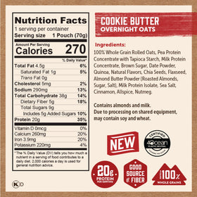 Kodiak Cakes cookie butter oats ingredients highlight wholesome texture.